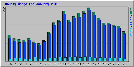Hourly usage for January 2012