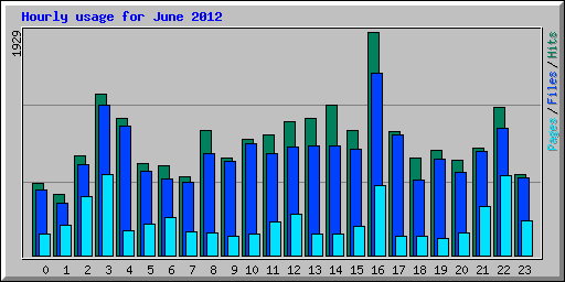 Hourly usage for June 2012